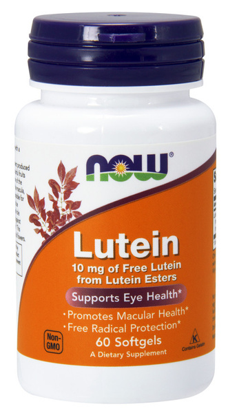 NOW Foods Lutein 10 mg Wsparcie Wzroku i Ochrona Siatkówki 60 Kapsułek