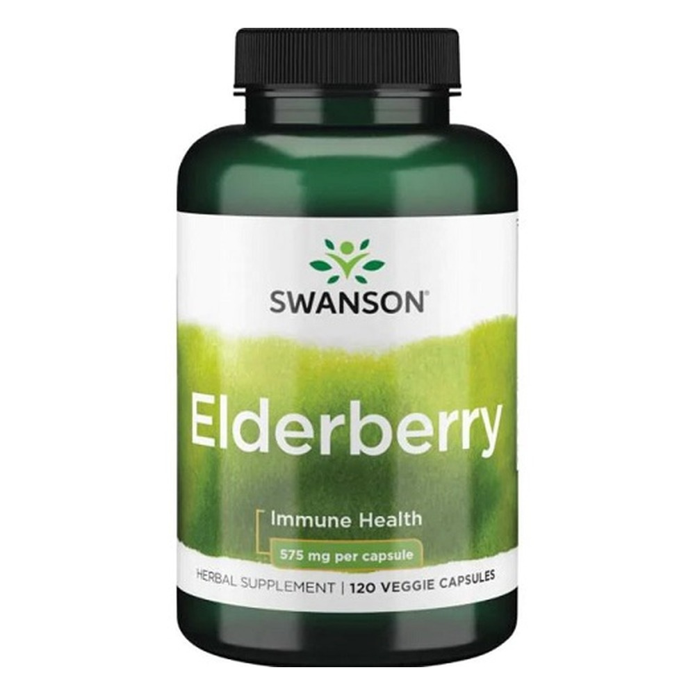 Swanson Elderberry Czarny Bez na Wsparcie Odporności 120 Kapsułek