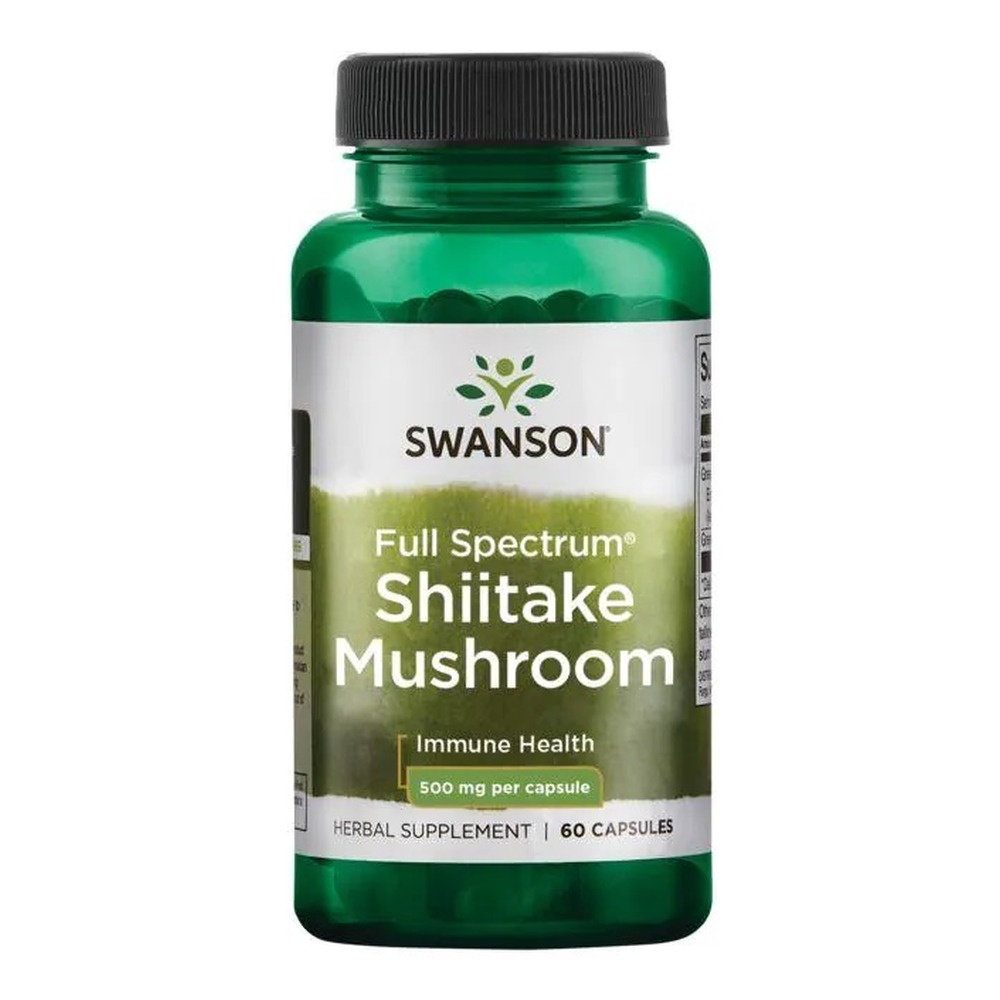 Swanson Grzyby Shiitake 500mg na Odporność i Witalność 60 Kapsułek