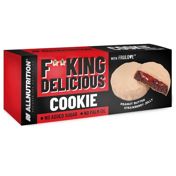 Allnutrition Fitking Delicious Cookie Masło Orzechowe i Truskawka 128g