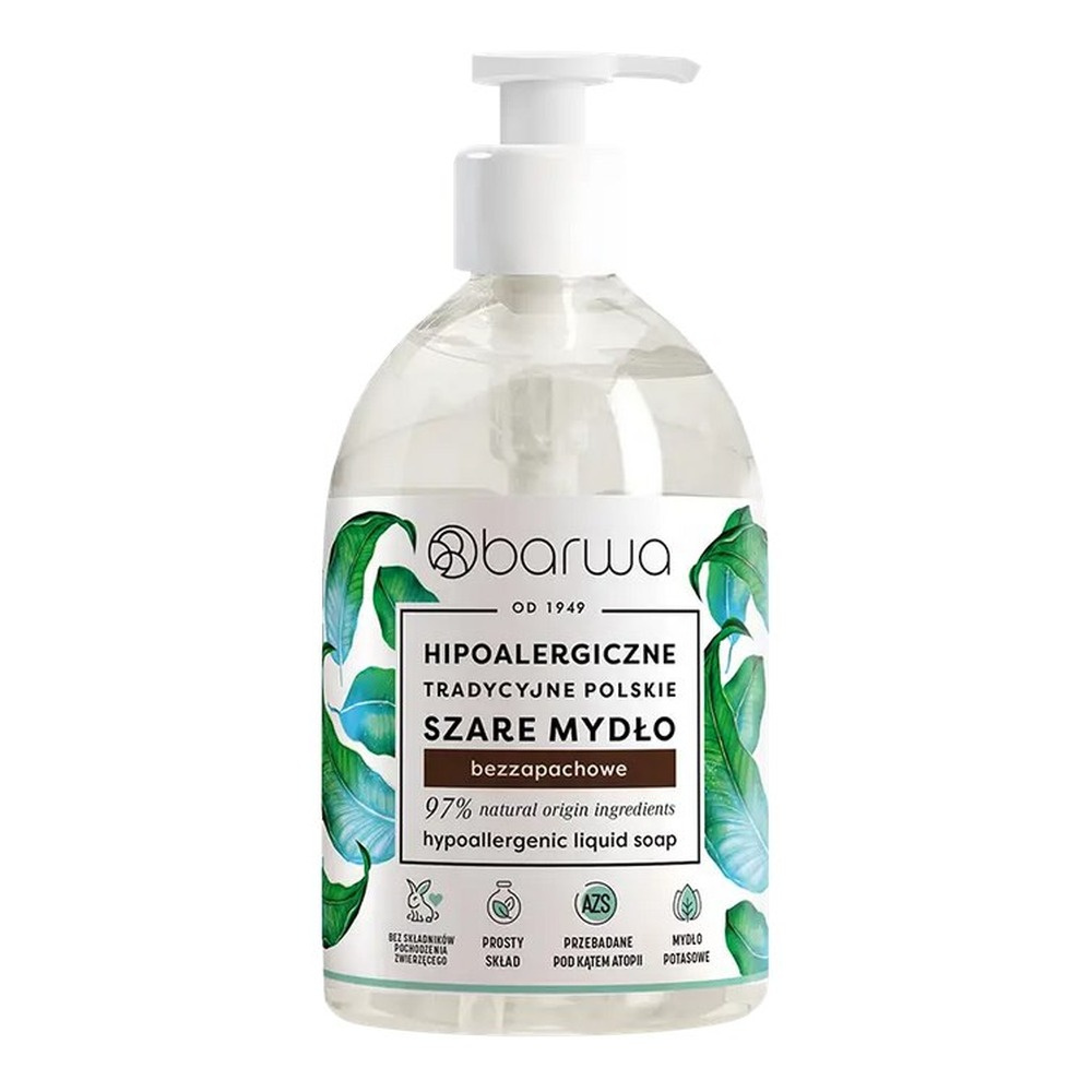 Barwa Hipoalergiczne Tradycyjne Polskie Szare Mydło 500ml
