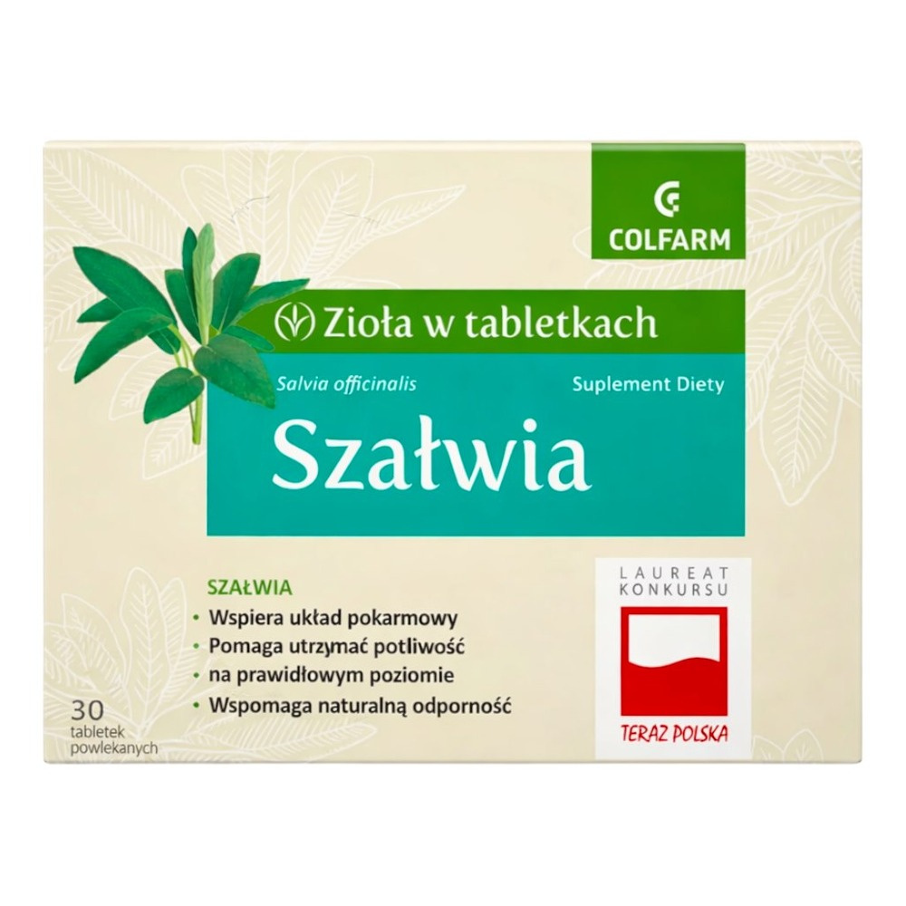 Colfarm Zioła w Tabetkach Szałwia 30 tabletek