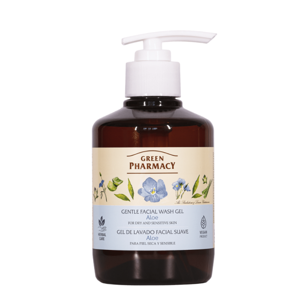 Green Pharmacy Delikatny Żel do Mycia Twarzy Aloes do Skóry Suchej i Wrażliwej 270ml