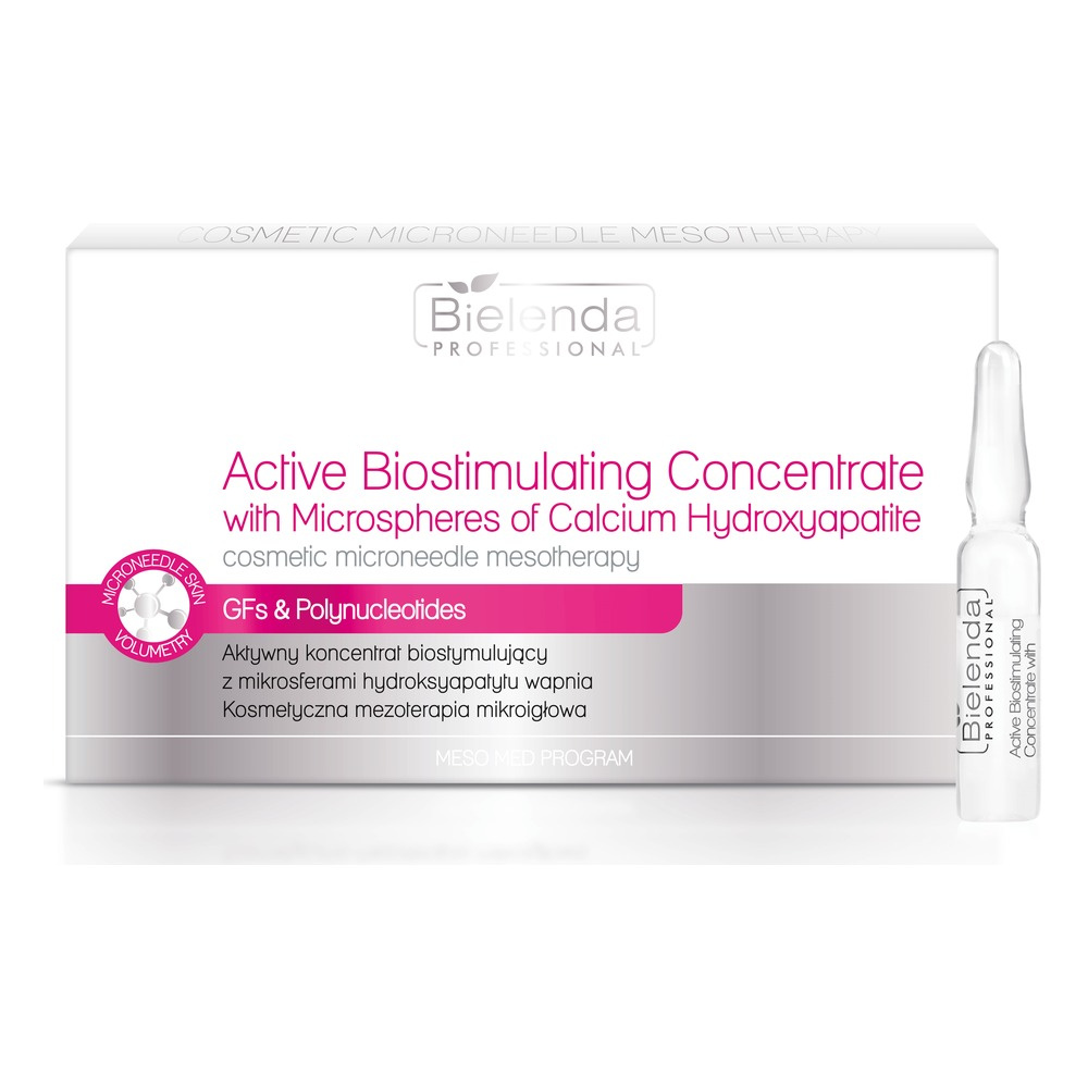 Bielenda Professional Aktywny Koncentrat Biostymulujący z Mikrosferami Wapnia do Mezoterapii Mikroigłowej 10x3ml