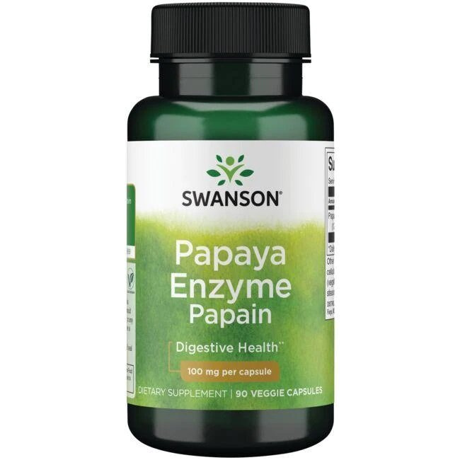 Swanson Papaya Enzyme Papain 100mg na Wsparcie Trawienia 90 Kapsułek