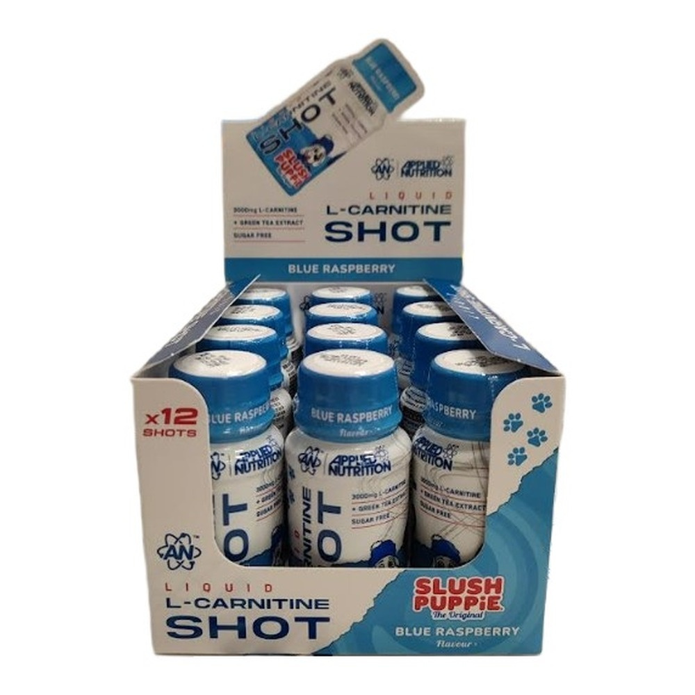 Applied Nutrition Liquid L-Carnitine Shot, Slush Puppie Blue Raspberry - 12 x 60 ml.