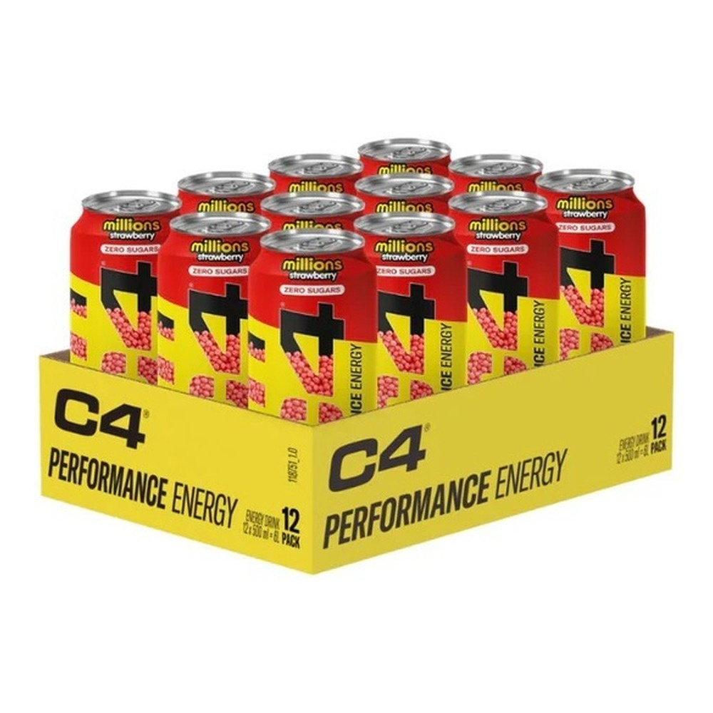 Cellucor C4 Performance Energy Millions Strawberry Napój Energetyczny Dla Zwiększenia Energii i Koncentracji 12 x 500ml