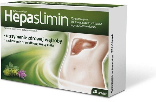Aflofarm Hepaslimin Tabletki Wspierające Wątrobę i Trawienie 30 Tabletek