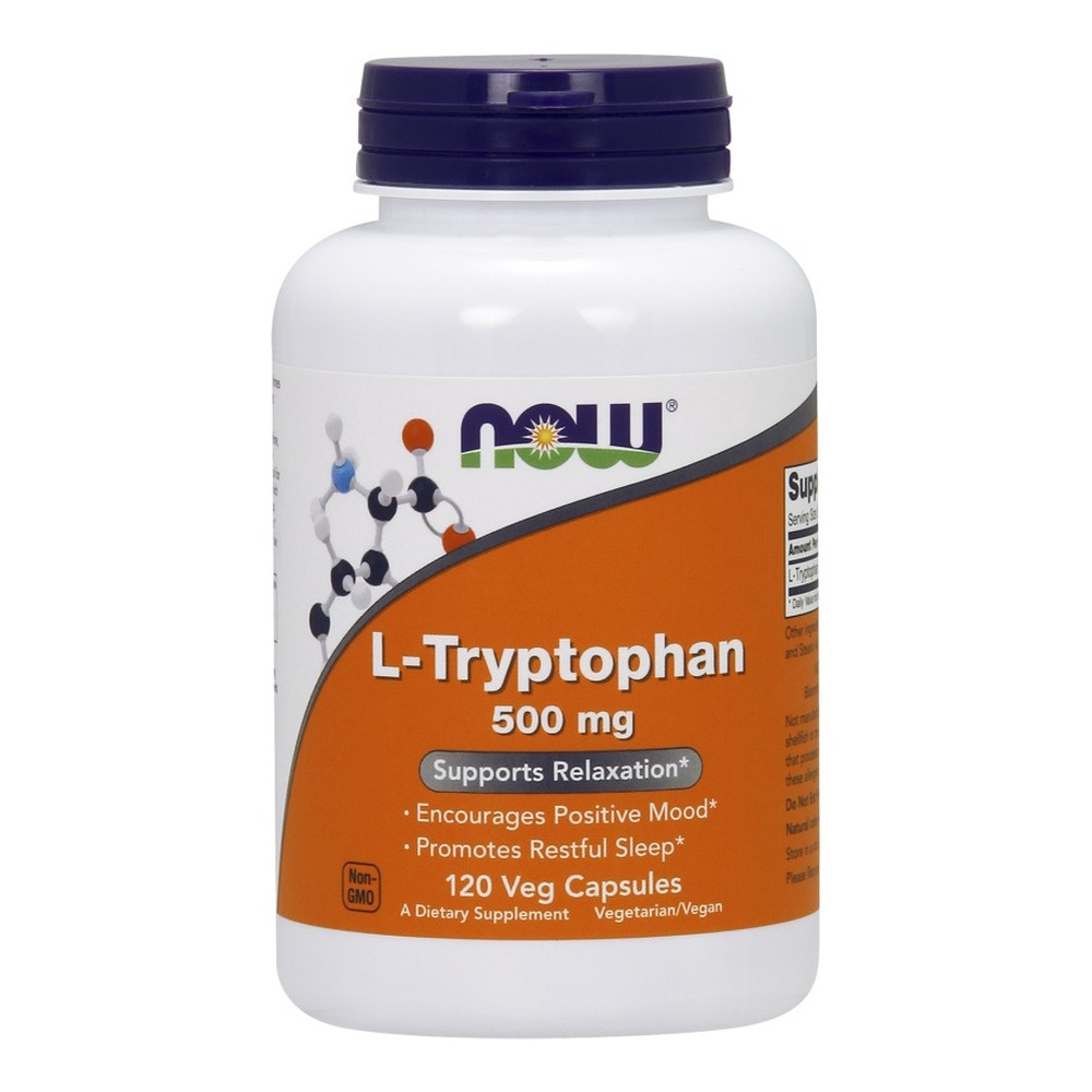NOW Foods L-Tryptofan 500 mg Wsparcie Nastroju i Spokojnego Snu 120 Kapsułek