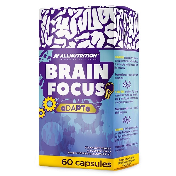 AllNutrition Suplement Diety Brain Focus Adapto dla Osób o Wysokiej Aktywności Umysłowej 60 Kapsułek