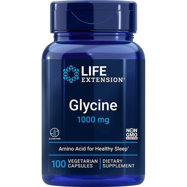Life Extension Glicyna 1000mg Wsparcie Układu Nerwowego i Snu 100 Kapsułek