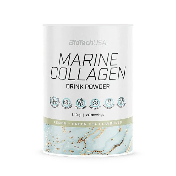BioTechUSA Marine Collagen Cytryna-Zielona Herbata w Proszku na Skórę i Stawy 240g