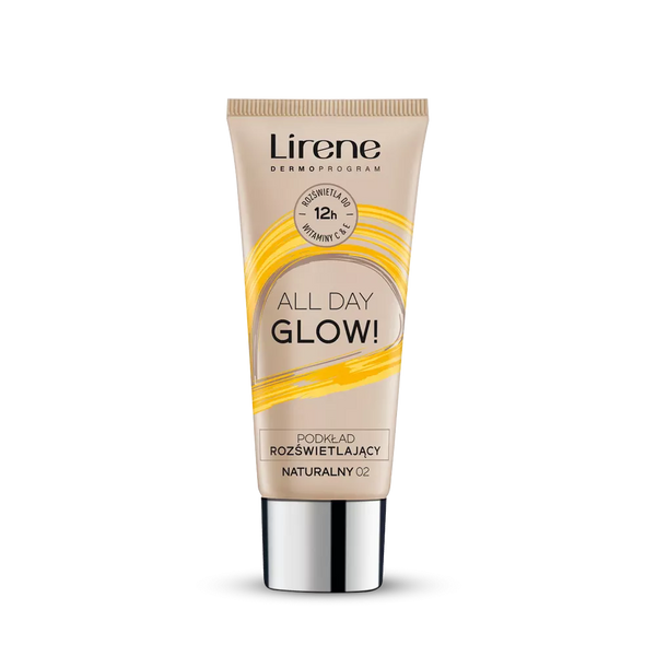 Lirene All Day Glow! Podkład Rozświetlający z Witaminą C Nr 02 Naturalny 30ml