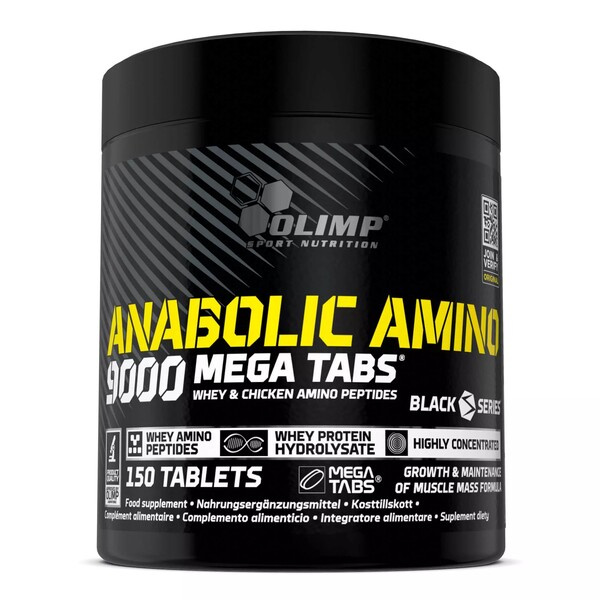 Olimp Nutrition Anabolic Amino 9000 Mega Tabs Aminokwasy na Budowę Masy Mięśniowej 150 Tabletek