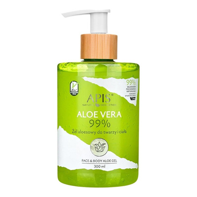 Apis 99% Aloe Vera Naturalny Multifunkcyjny Żel Aloesowy do Twarzy i Ciała dla Każdego Rodzaju Skóry 300ml