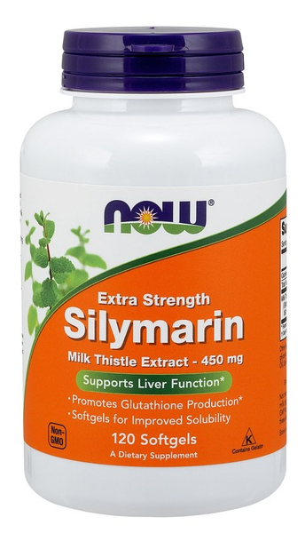 Now Foods Milk Thistle Extract 450mg Extra Strength Ostropest Plamisty 120 Kapsułek