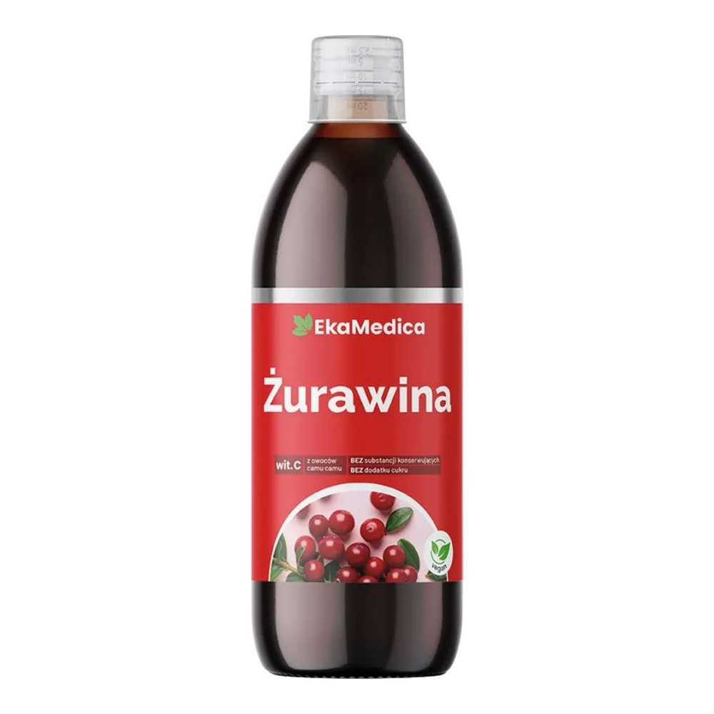 EkaMedica Naturalny 100% Sok z Żurawiny 500 ml