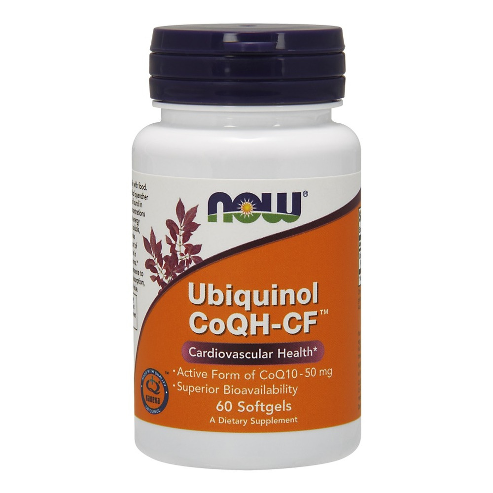 NOW Foods Ubichinol CoQH-CF 50 mg Aktywna Forma Koenzymu Q10 60 Kapsułek