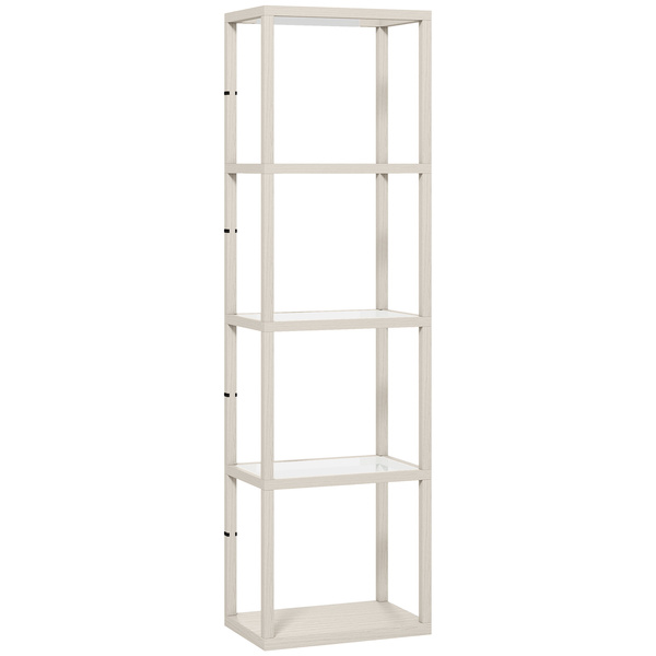 HOMCOM Four-Shelf Floor Lamp - Bleached Oak
