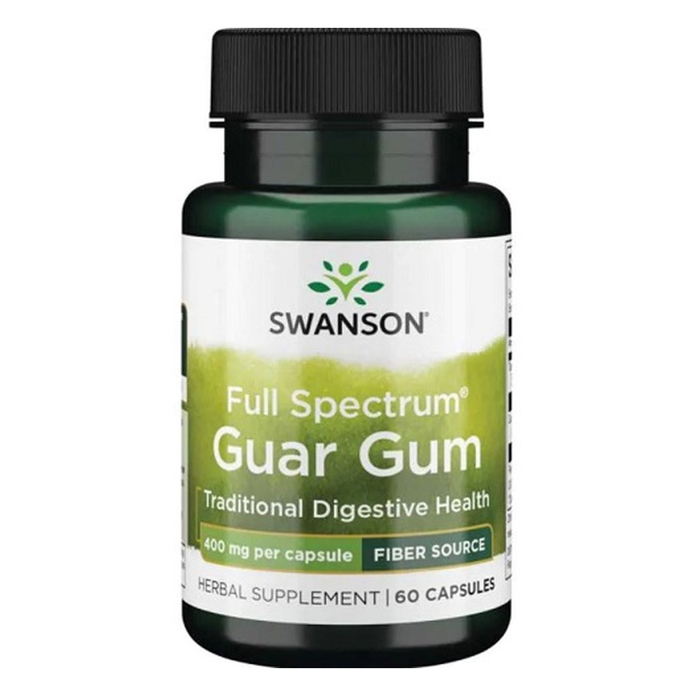Swanson Guma Guar 400mg na Wsparcie Trawienia 60 Kapsułek