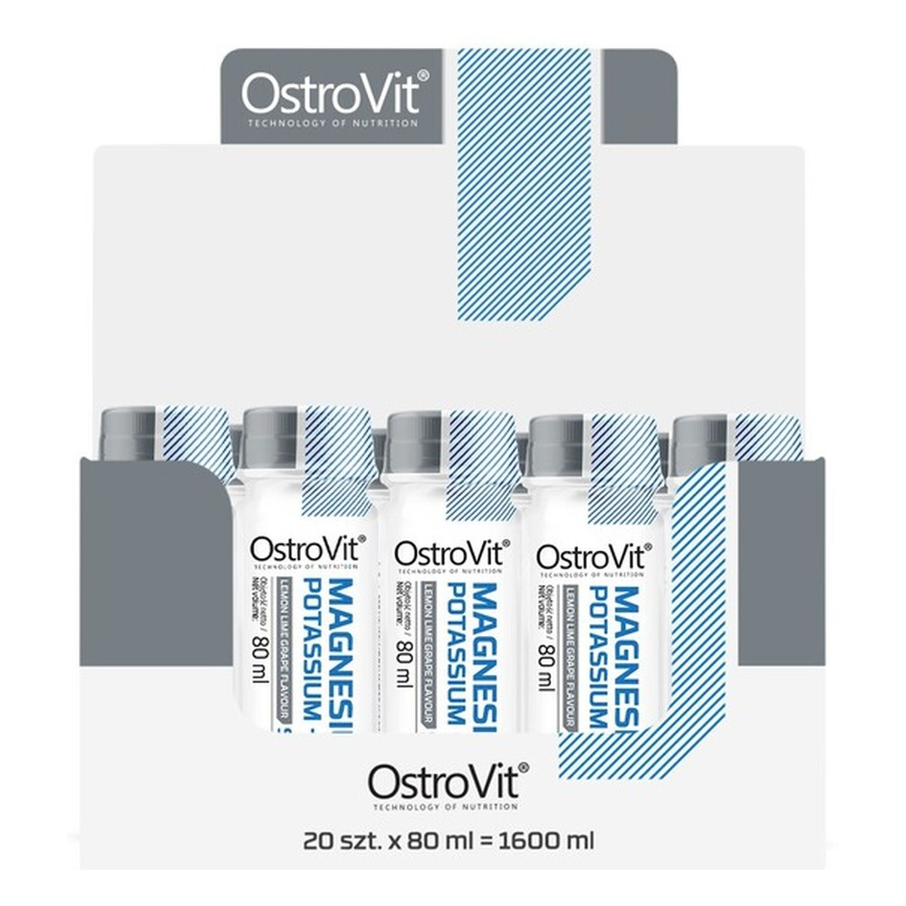 OstroVit Magnesium Potassium + B6 Shot, Lemon Lime Grape - 20 x 80 ml.