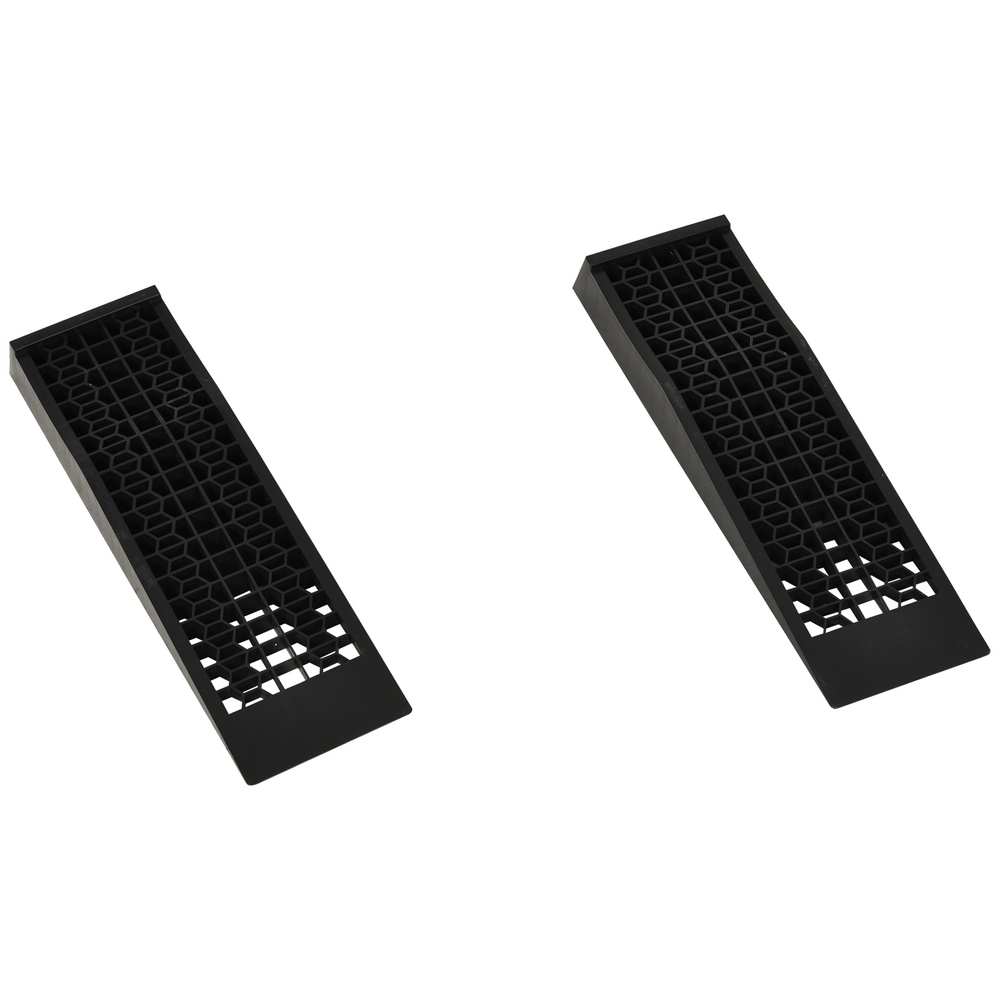 HOMCOM 2PCS Car Ramps, 3 Ton Low Entrance Plastic Curb Ramps with Anti-Slip Surface, Car Lift for Garage Workshop Cars SUVs Small Vans
