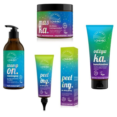 Onlybio Zestaw Peeling do Skóry Głowy+Szampon+Odżywka+Maska
