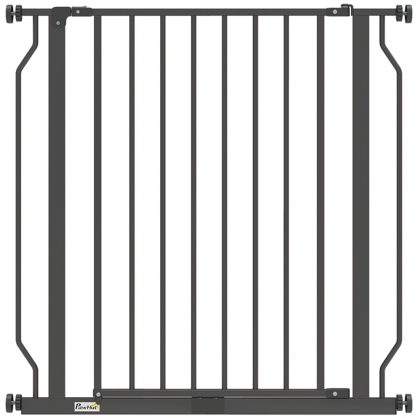 PawHut Extra Wide Dog Gate, with Door Pressure, for Doorways, Hallways, Staircases - Black