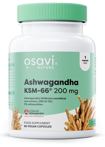 Osavi Ashwagandha KSM-66 200mg 60 wegańskich kapsułek
