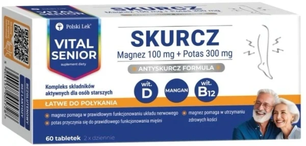 Vital Senior Skurcz Wsparcie Pracy Mięśni 60 Tabletek