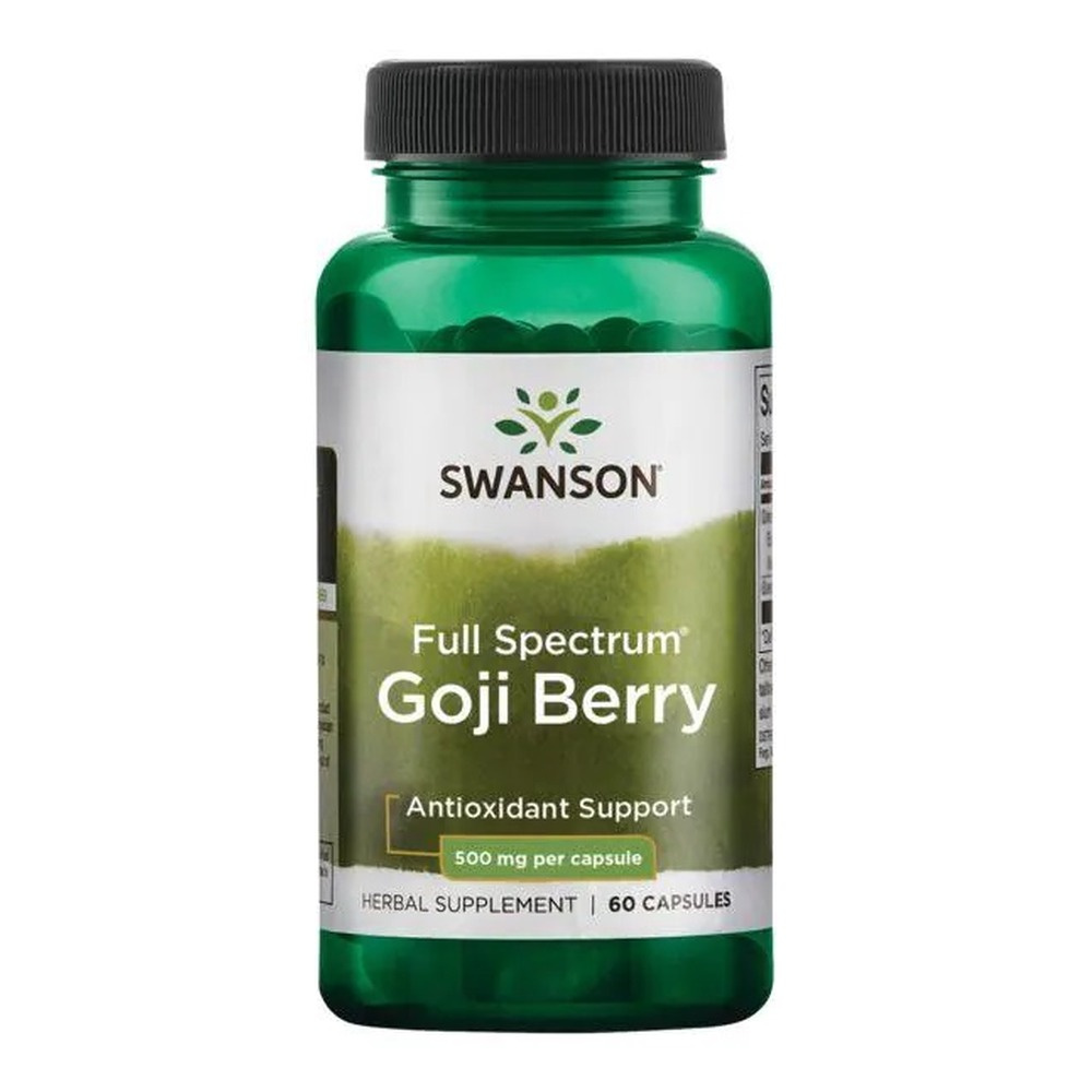 Swanson Jagody Goji 500mg na Witalność i Odporność 60 Kapsułek