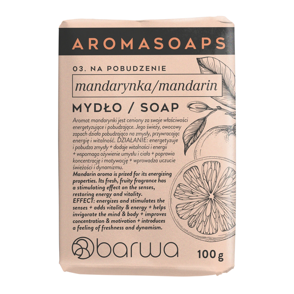 Barwa Aroma Soaps Mydło w Kostce Na Pobudzenie Mandarynka 100g