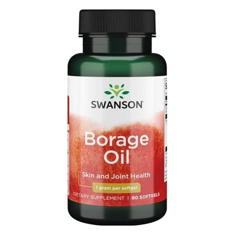 Swanson Olej z Ogórecznika 1000mg Wysoka Zawartość GLA 60 Kapsułek