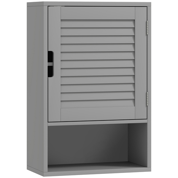 HOMCOM Bathroom Cabinet, Wall Mounted Storage Cabinet with Adjustable Shelves, 40 x 20 x 60 cm, Grey