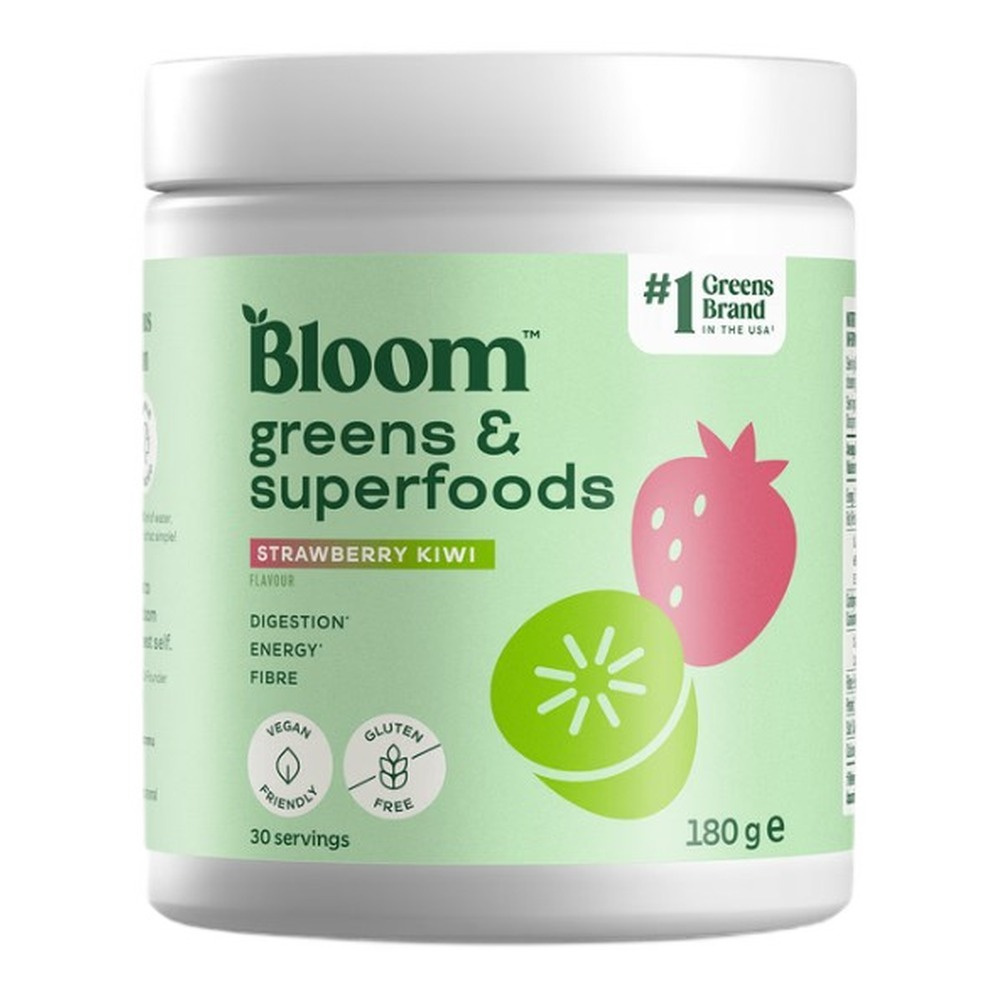 Bloom Greens & Superfoods Proszek, Truskawka-Kiwi 180g