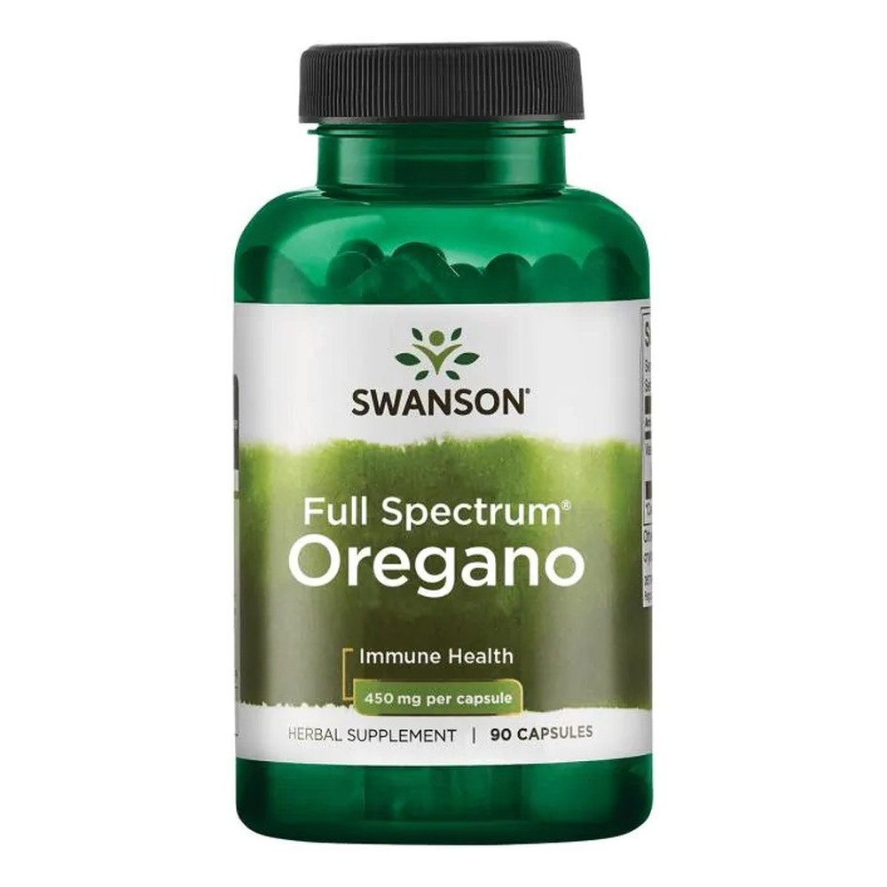 Swanson Full Spectrum Oregano 450mg Wspierające Trawienie 90 Kapsułek