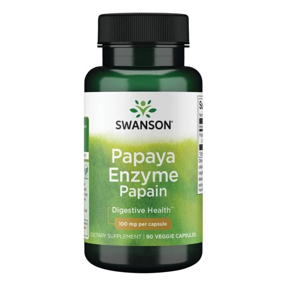 Swanson Papaya Enzyme Papain 100mg na Wsparcie Trawienia 90 Kapsułek