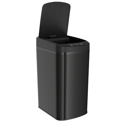 HOMCOM 12L Sensor Bin, Automatic Touchless Motion Sensor Kitchen Bin with Fingerprint Resistant Stainless Steel, Black