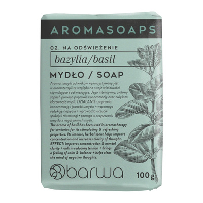 Barwa Aroma Soaps Odświeżające Mydło w Kostce Bazylia 100g