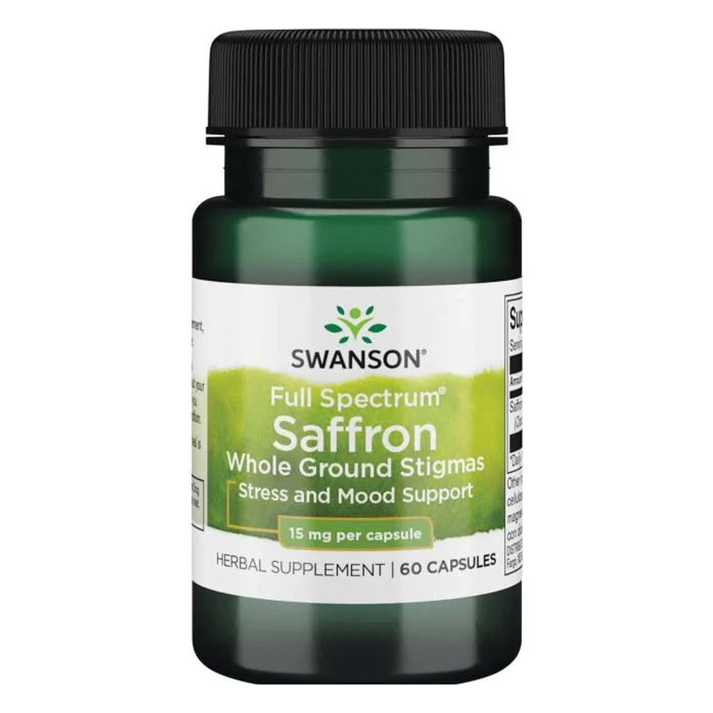 Swanson Szafran 15mg na Nastrój i Równowagę Emocjonalną 60 Kapsułek