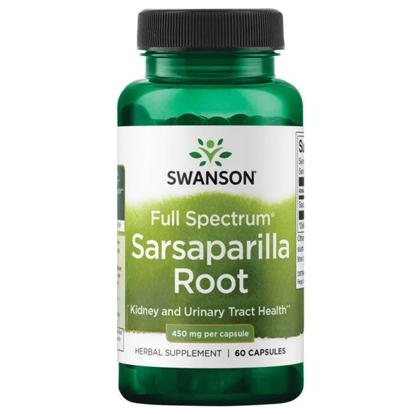 Swanson Kolcorośl Sarsaparyla 450mg Wsparcie Oczyszczania 60 Kapsułek