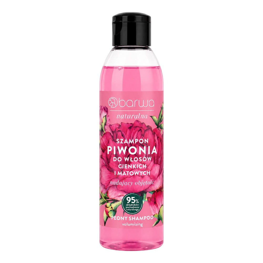 Barwa Naturalna Piwonia Szampon Zwiększający Objętość do Włosów Cienkich 300ml