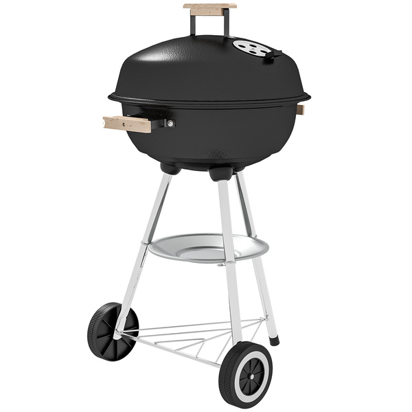 Outsunny Portable Round Kettle Charcoal Grill BBQ Smoker with Lid Outdoor Heat Control Party Patio Barbecue Garden