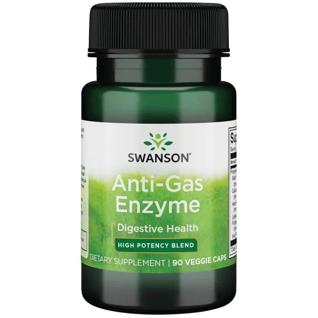 Swanson Anti-Gas Enzyme Enzymy Trawienne na Wzdęcia i Gazy 90 Kapsułek