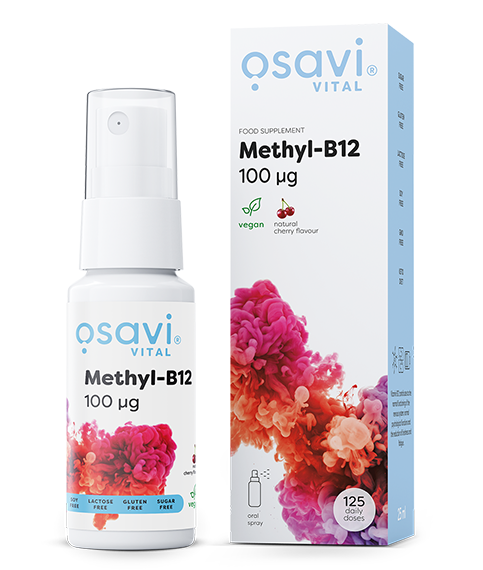 Osavi Metyl B12 Witamina B12 w sprayu 100mcg Wisnia 25 ml