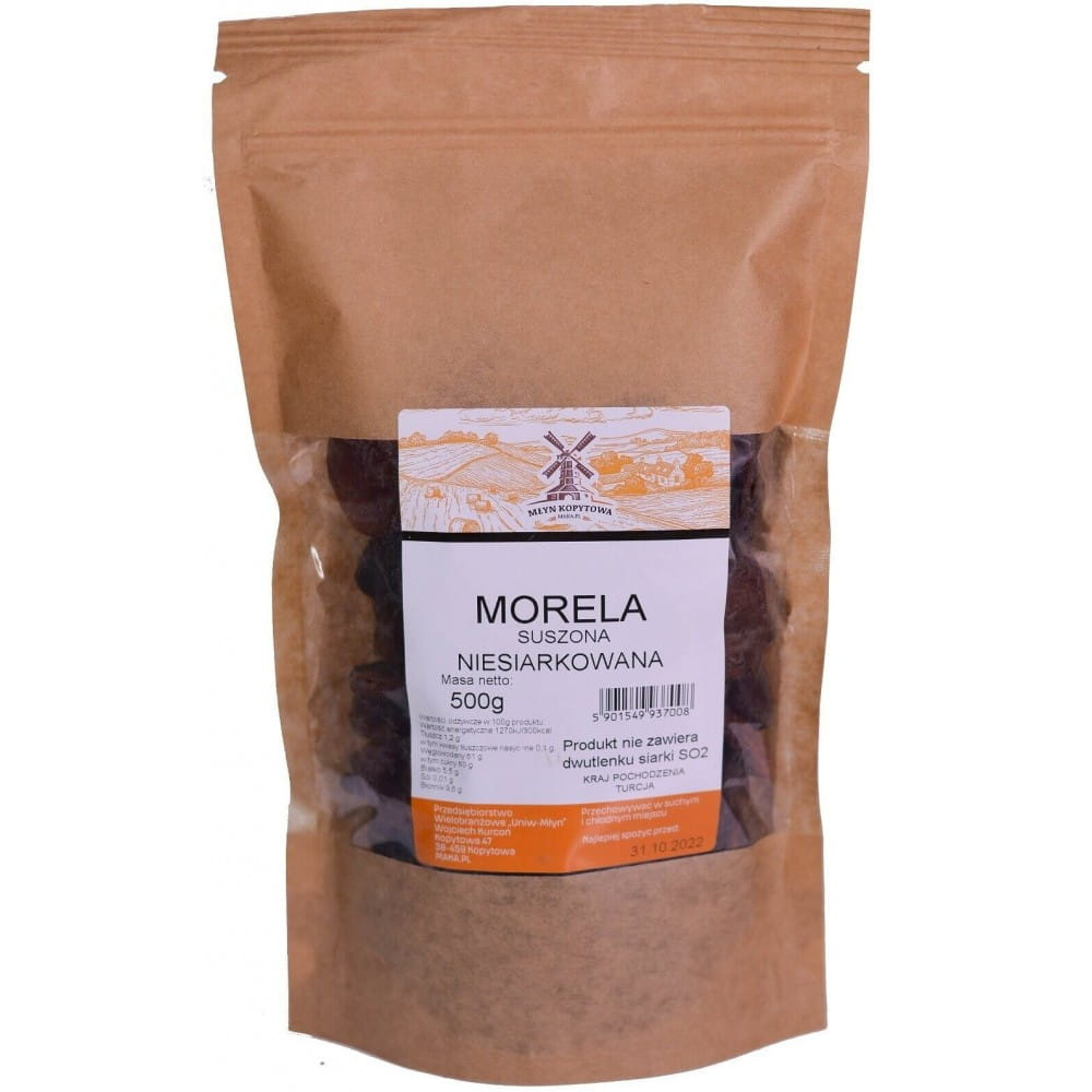 Młyn Kopytowa Morele Suszone Niesiarkowane 500g