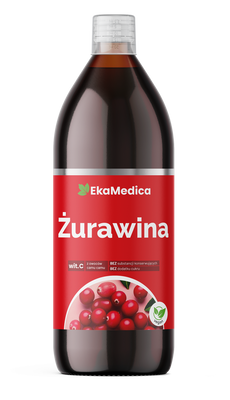 EkaMedica Naturalny 100% Sok z Żurawiny 1000 ml