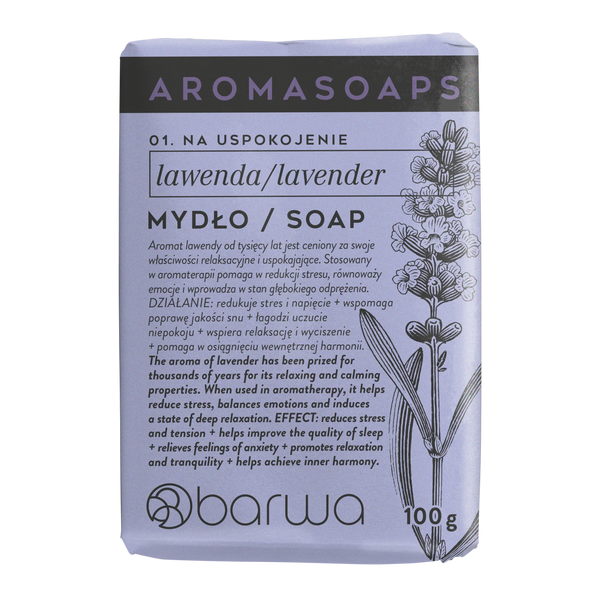 Barwa Aroma Soaps Uspokajające Mydło Lawendowe w Kostce 100g