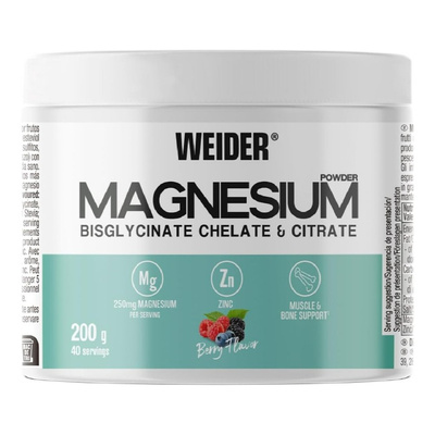 Weider Magnesium Bisglycinate Chelate & Citrate, Berry - 200g