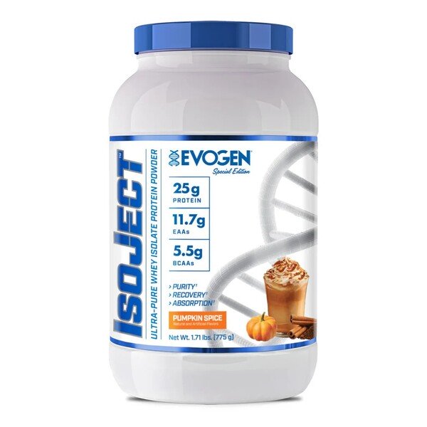 Evogen IsoJect Izolat Białka Serwatkowego Dyniowa Przyprawa Na Wzrost Mięśni 775g